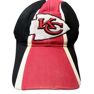 Kansas City Chiefs Reebok Authentic Sideline Flex Hat Cap~ Red Black 100% Cotton